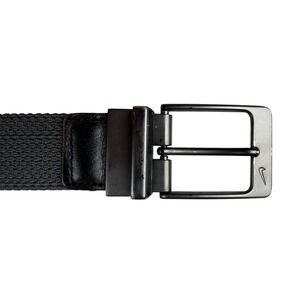 Nike Mens Stretch Woven Reversible Belt Gray Black Flexible‎ Casual Athletic